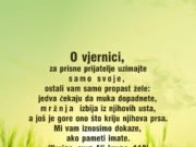O vjernici, za prisne prijatelje uzimajte samo svoje