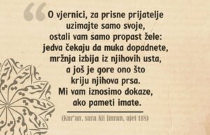 Foto citat: O vjernici, za prisne prijatelje uzimajte samo svoje, ostali vam samo propast žele o vjernici za prisne prijatelje uzimajte samo svoje 2